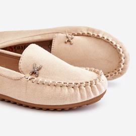 PS1 Women's Suede Loafers With Beige Leah Embellishments 9