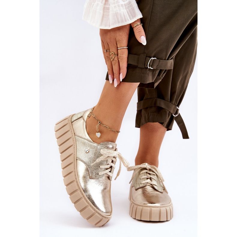 Lemar Leather Shoes On The Golden Hypnosis Platform 1