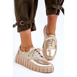 Lemar Leather Shoes On The Golden Hypnosis Platform 2