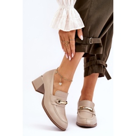 Lemar Comfortable Damira Beige Leather Pumps 1