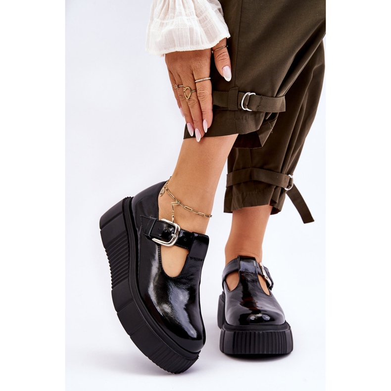 Lemar Fashionable lacquered shoes on a massive platform, black Colson 1 Lemar Fashionable lacquered shoes on a massive platform, black Colson 1