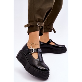 Lemar Fashionable lacquered shoes on a massive platform, black Colson 2 Lemar Fashionable lacquered shoes on a massive platform, black Colson 2