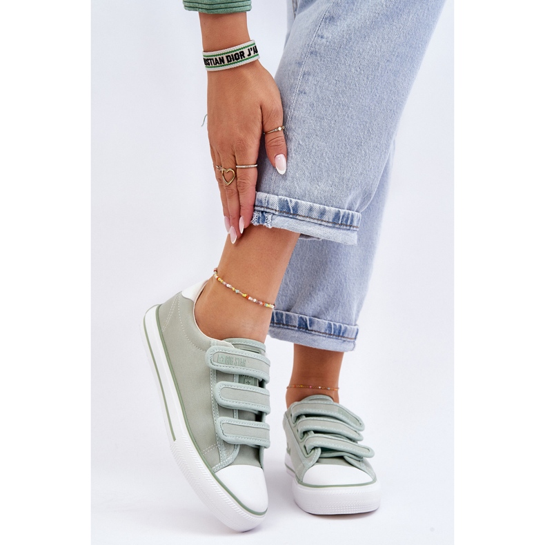 Classic Velcro Fabric Sneakers Big Star LL274A202 Green 1