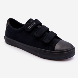 Men's Classic Cloth Sneakers With Velcro Big Star LL174631 Black 1