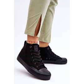Women's Big Star Fabric High Top Sneakers LL274444 Black 2 Women's Big Star Fabric High Top Sneakers LL274444 Black 2