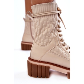 PE1 Women's High Boots With Zipper Beige Enroe 4