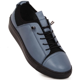 Women's light leather slip-on shoes blue T.Sokolski W22-351 1