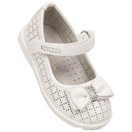 Girls ballerinas with velcro white Vinceza 36122 1