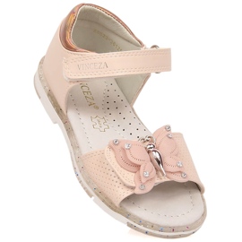 Vinceza 36125 pink girls' sandals with a Velcro butterfly 1