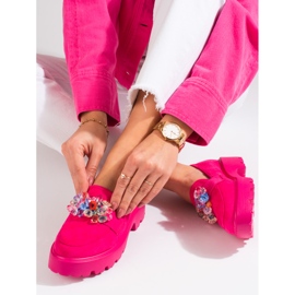 Vinceza pink women's shoes with crystals 1