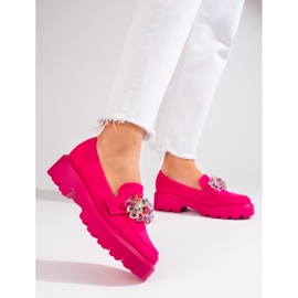 Vinceza pink women's shoes with crystals 2