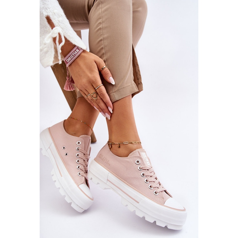 Fabric Platform Sneakers Big Star LL274151 Nude pink 1 Fabric Platform Sneakers Big Star LL274151 Nude pink 1