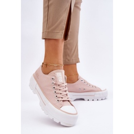 Fabric Platform Sneakers Big Star LL274151 Nude pink 2 Fabric Platform Sneakers Big Star LL274151 Nude pink 2