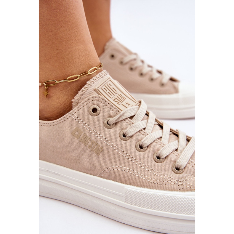 Big Star Low Lace Up Sneakers LL274969 Beige 1