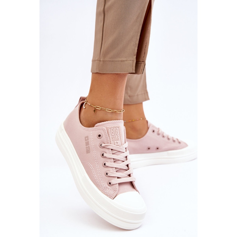 Big Star LL274970 Nude Low Lace Up Sneakers pink 2 Big Star LL274970 Nude Low Lace Up Sneakers pink 2