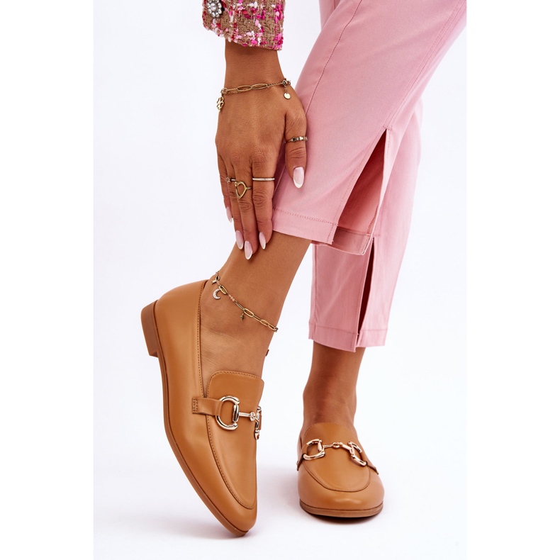 PG1 Classic Women's Loafers With Camel Jamie Embellishment beige 1