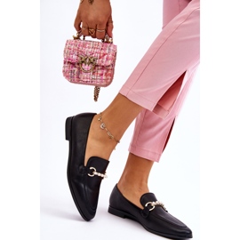 PG1 Women's Leather Loafers With Decorative Pearls Black Ishan 2