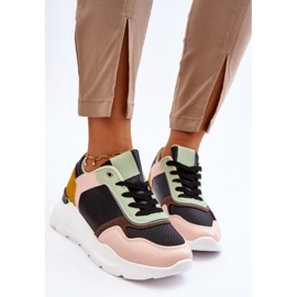 PG1 Women's Leather Platform Sneakers Black And Green Chaya 2