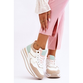 PG1 Fashionable Roen White and Beige Leather Sports Shoes 1