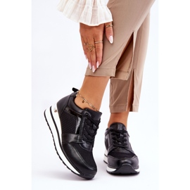 PG1 Black Braylen Low Wedge Leather Sports Shoes 1