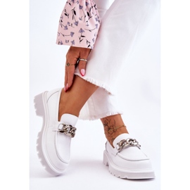 Leather Loafers With Chain GOE LL2N4038 White 2