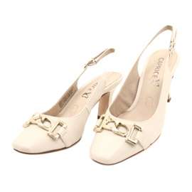Caprice women's sandals with decoration 9-29626-20 132 OFFWHITE NAPPA beige 3