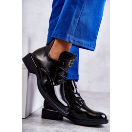 Vinceza Lacquered Laced Boots With Cutouts Black Fabiana 4