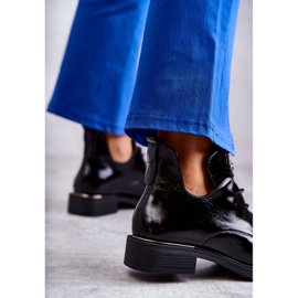 Vinceza Lacquered Laced Boots With Cutouts Black Fabiana 2