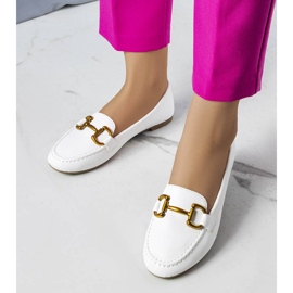 BM White loafers with gold embellishment from Regina 1