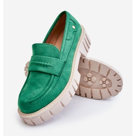 Women's Suede Slip-On Shoes Green Fiorell 1
