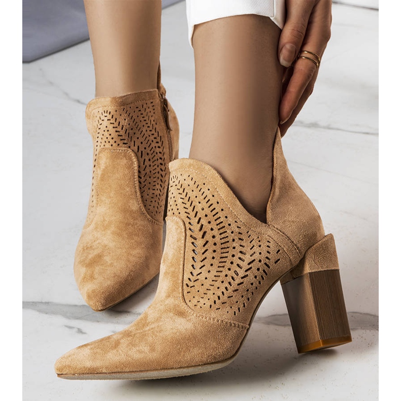 PA1 Dark beige openwork boots from Hachée 1