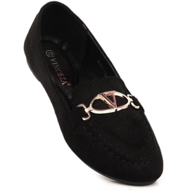 Women's black suede loafers Vinceza 2227 1