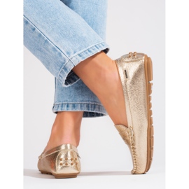 Goodin Comfortable women's gold moccasins Shelovet golden 2 Goodin Comfortable women's gold moccasins Shelovet golden 2