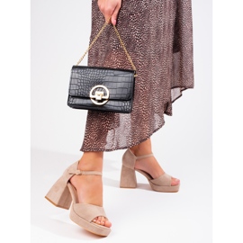 Vinceza beige suede block sandals 2