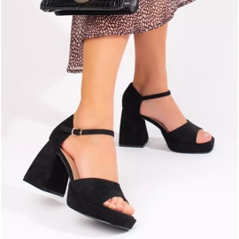 Black suede heel sandals from Vinceza 1 Black suede heel sandals from Vinceza 1