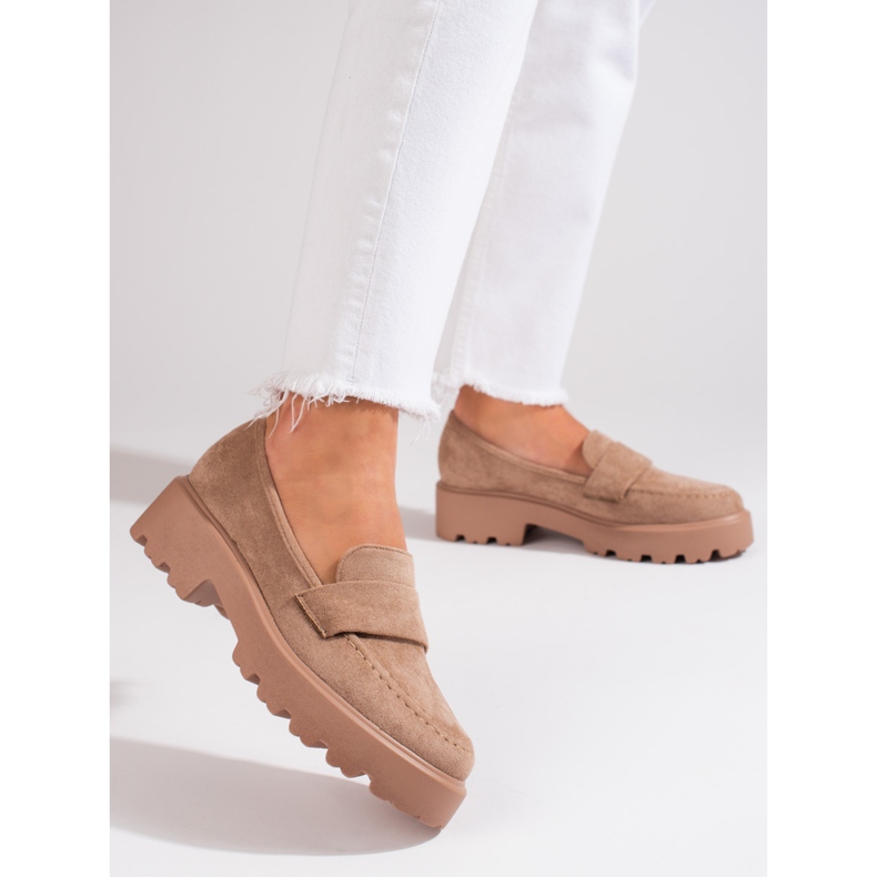 Vinceza women's beige suede shoes 1