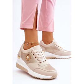 PG1 Fashionable Wedge Sneakers Beige Jaliyah 2 PG1 Fashionable Wedge Sneakers Beige Jaliyah 2
