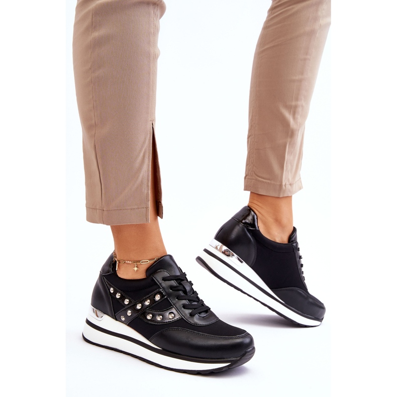 PG1 Black Adley Studded Trainers 2