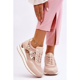 Nude Adley Studded Trainers beige 1
