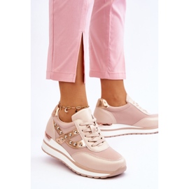 Nude Adley Studded Trainers beige 2