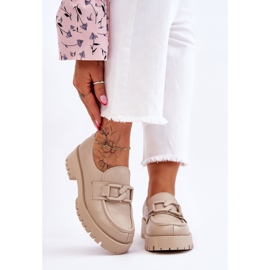 Lemar Fashionable Leather Loafers Beige Rayhan 1