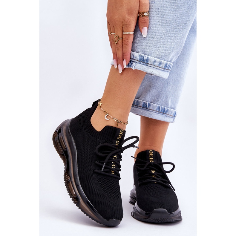 Women's Slip-on Sock Shoes GOE JJ2N4080 Black 1 Women's Slip-on Sock Shoes GOE JJ2N4080 Black 1