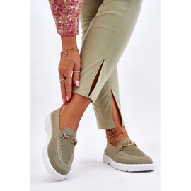 Women's Slip-On Sneakers With Embellishment Green Alena 1