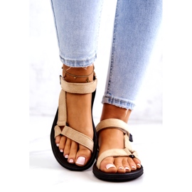 Women's Suede Sports Sandals Beige 3 Women's Suede Sports Sandals Beige 3