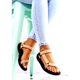 Women's Suede Sports Sandals Beige 5 Women's Suede Sports Sandals Beige 5