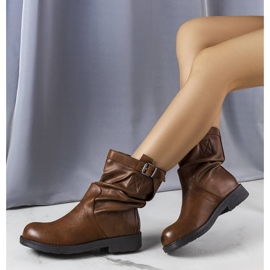 BM Charlene brown slip-on flat boots 1