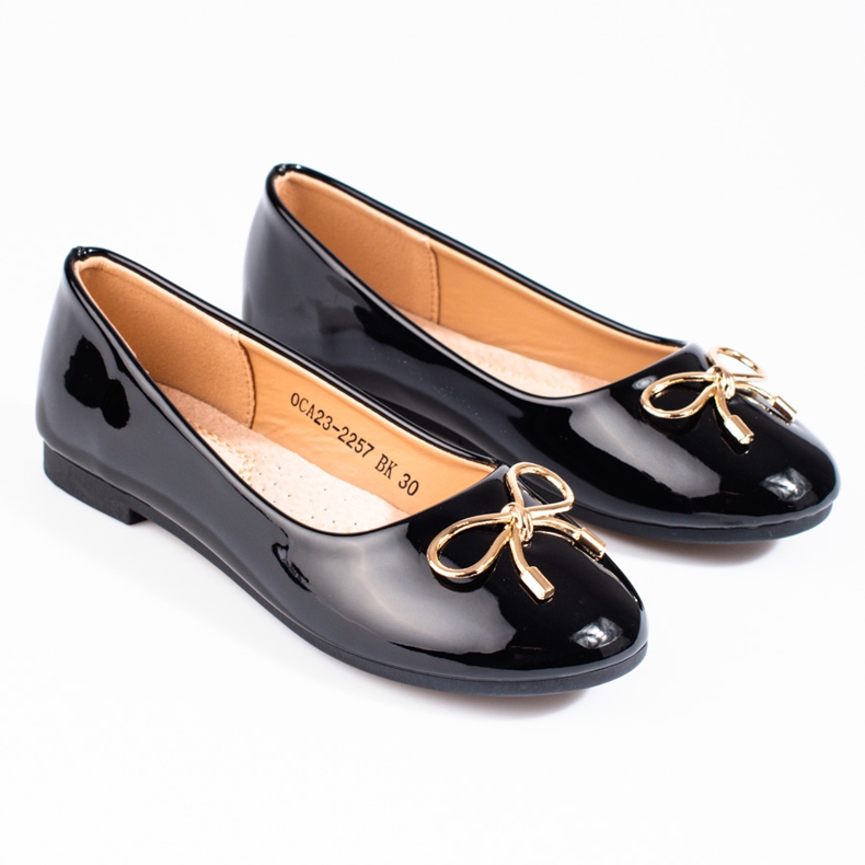 Vinceza Shelovet girl's ballet flats lacquered black 1
