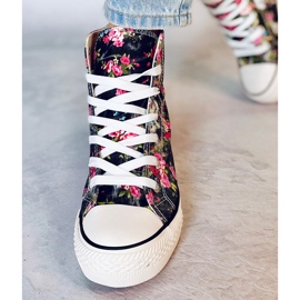 BM Paradis Black floral wedge high-top sneakers 1