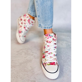 BM Paradis White floral wedge high-top sneakers 1 BM Paradis White floral wedge high-top sneakers 1