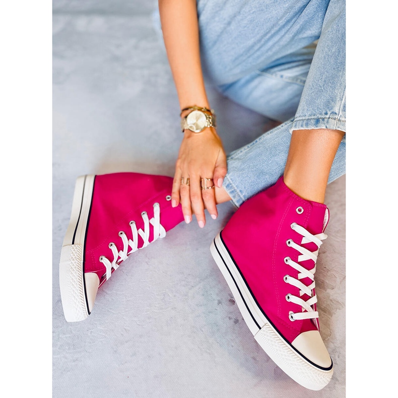 BM Corina Fuchsia wedge high-top sneakers pink 2